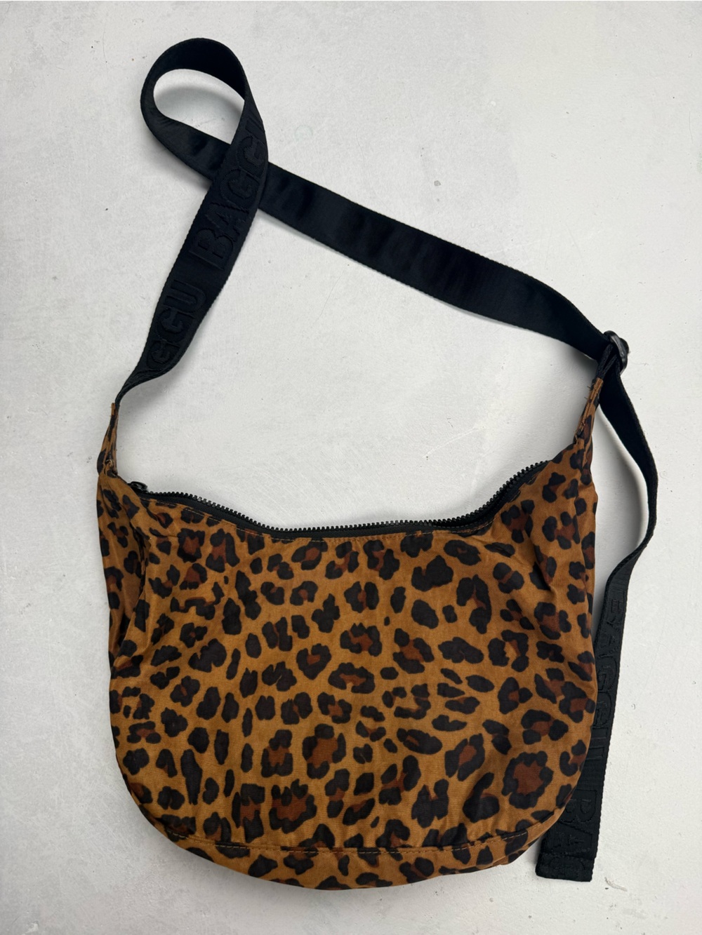 Baggy Leopard Print Crossbody Bag